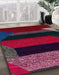 Abstract Plum Purple Modern Rug in Family Room, abs3090