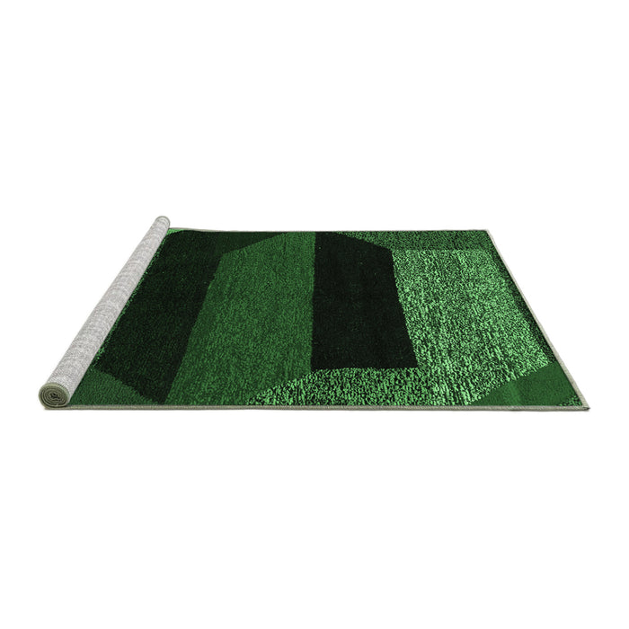 Sideview of Machine Washable Abstract Emerald Green Modern Area Rugs, wshabs3090emgrn