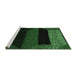 Sideview of Machine Washable Abstract Emerald Green Modern Area Rugs, wshabs3090emgrn