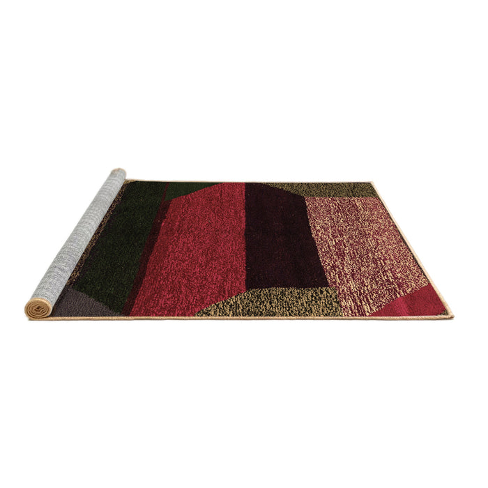Sideview of Machine Washable Abstract Brown Modern Rug, wshabs3090brn