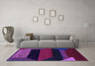 Machine Washable Abstract Purple Modern Area Rugs in a Living Room, wshabs3090pur