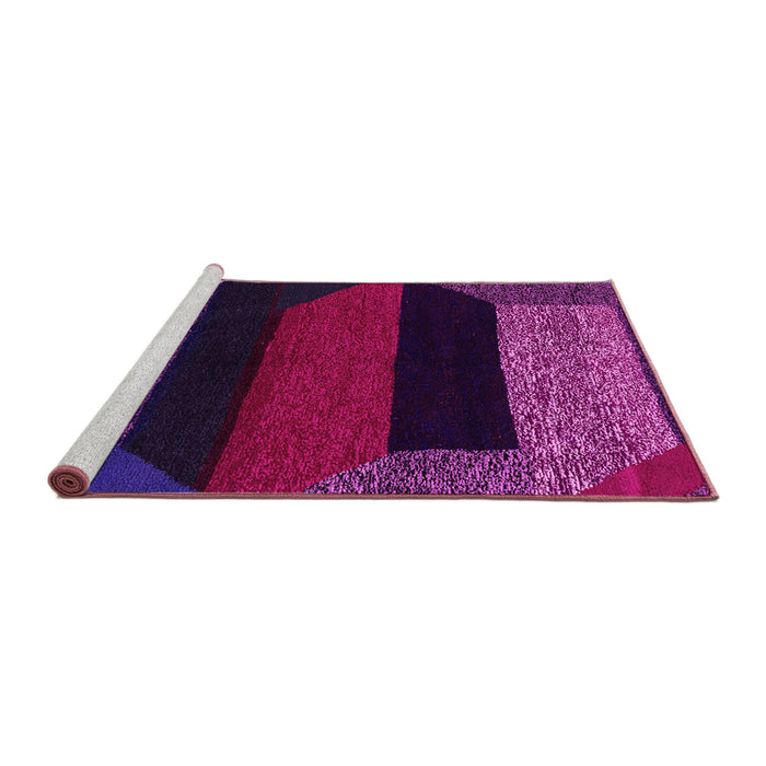 Sideview of Machine Washable Abstract Pink Modern Rug, wshabs3090pnk
