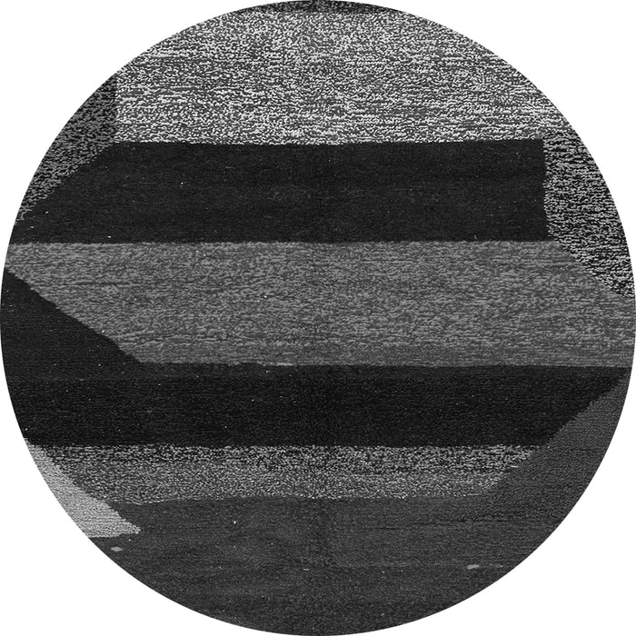 Round Machine Washable Abstract Gray Modern Rug, wshabs3090gry