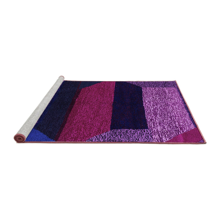 Sideview of Machine Washable Abstract Purple Modern Area Rugs, wshabs3090pur