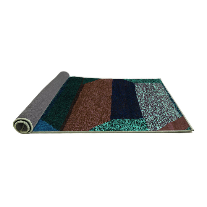 Sideview of Abstract Turquoise Modern Rug, abs3090turq