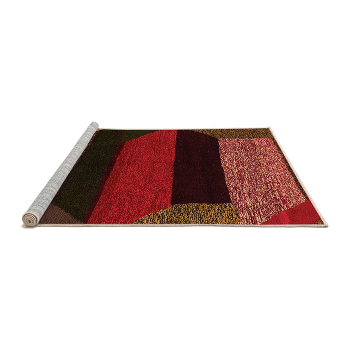 Sideview of Machine Washable Abstract Orange Modern Area Rugs, wshabs3090org