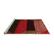 Sideview of Machine Washable Abstract Orange Modern Area Rugs, wshabs3090org