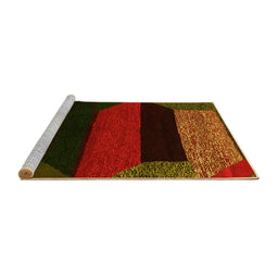 Sideview of Machine Washable Abstract Yellow Modern Rug, wshabs3090yw