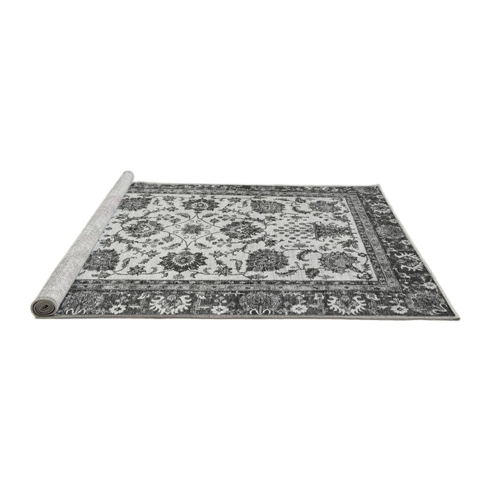 Sideview of Machine Washable Oriental Gray Traditional Rug, wshabs3091gry