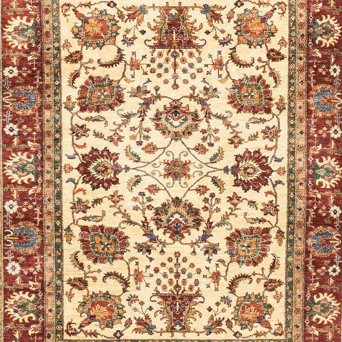 Machine Washable Abstract Yellow Rug, wshabs3091