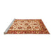 Sideview of Machine Washable Oriental Orange Traditional Area Rugs, wshabs3091org