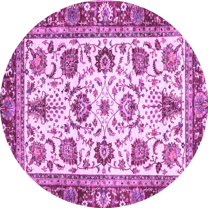 Round Machine Washable Oriental Purple Traditional Area Rugs, wshabs3091pur
