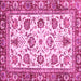 Square Oriental Pink Traditional Rug, abs3091pnk