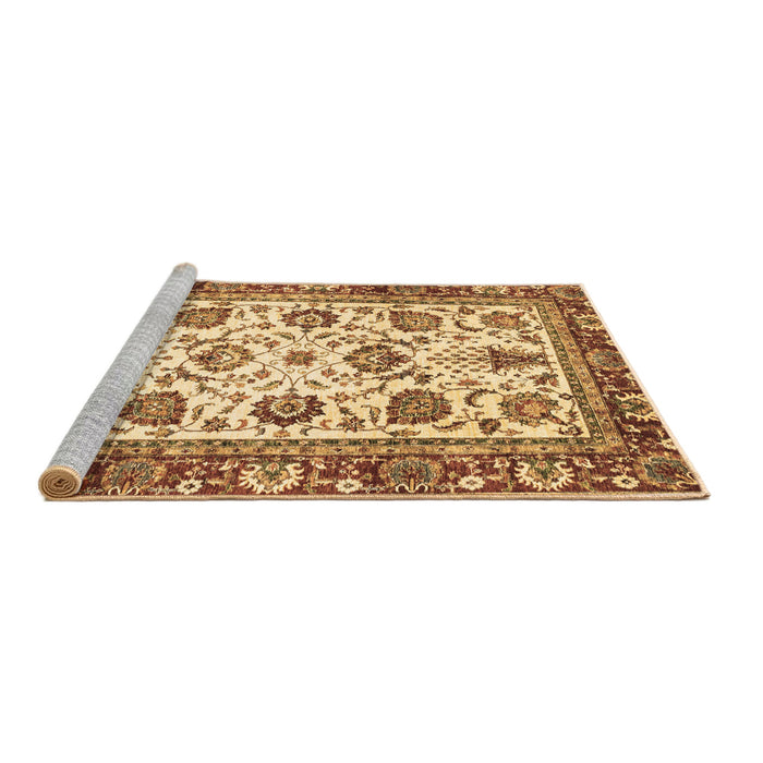 Sideview of Machine Washable Oriental Brown Traditional Rug, wshabs3091brn