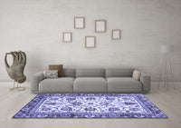 Machine Washable Oriental Blue Traditional Rug, wshabs3091blu