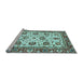 Sideview of Machine Washable Oriental Light Blue Traditional Rug, wshabs3091lblu