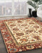 Abstract Yellow Oriental Rug in Family Room, abs3091