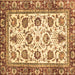 Square Machine Washable Oriental Brown Traditional Rug, wshabs3091brn