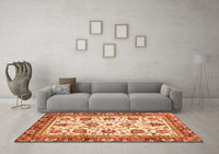 Machine Washable Oriental Orange Traditional Rug, wshabs3091org