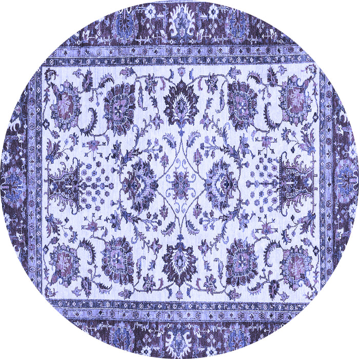Round Oriental Blue Traditional Rug, abs3091blu