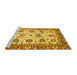 Sideview of Machine Washable Oriental Yellow Traditional Rug, wshabs3091yw