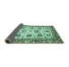 Sideview of Oriental Turquoise Traditional Rug, abs3091turq