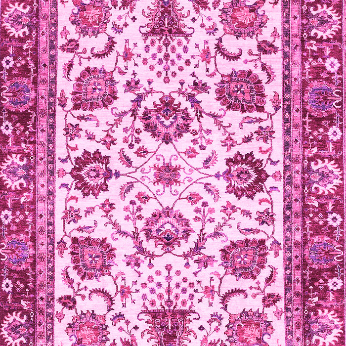 Machine Washable Oriental Pink Traditional Rug, wshabs3091pnk