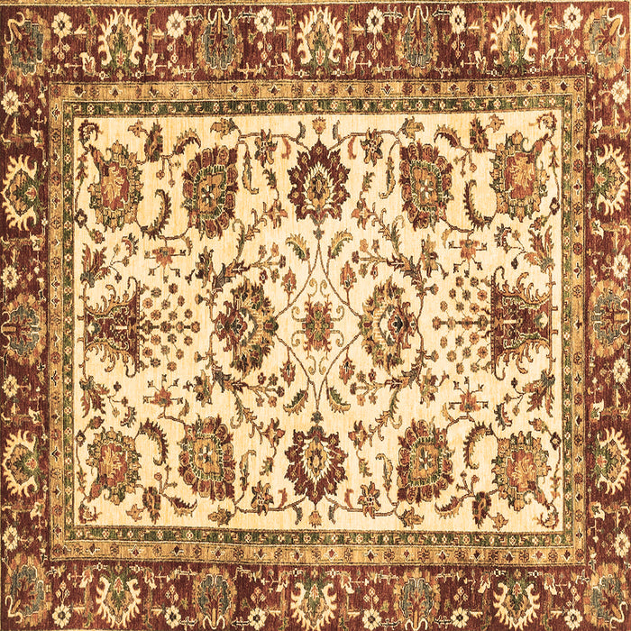 Square Oriental Brown Traditional Rug, abs3091brn