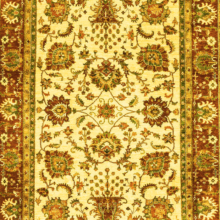 Machine Washable Oriental Yellow Traditional Rug, wshabs3091yw