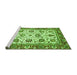 Sideview of Machine Washable Oriental Green Traditional Area Rugs, wshabs3091grn