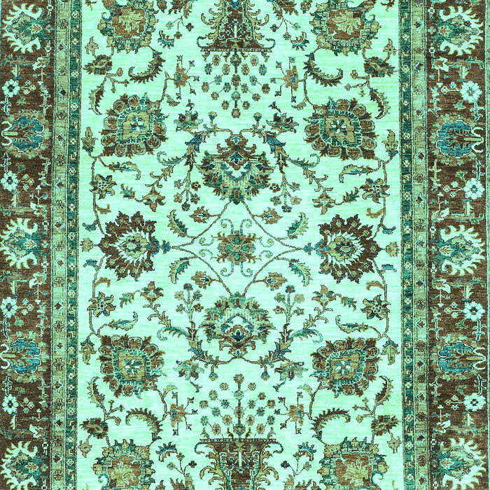 Machine Washable Oriental Turquoise Traditional Area Rugs, wshabs3091turq