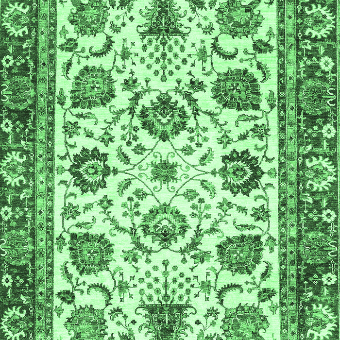 Machine Washable Oriental Emerald Green Traditional Area Rugs, wshabs3091emgrn