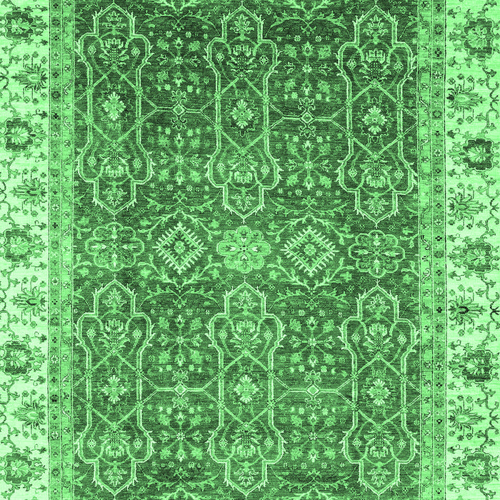 Machine Washable Oriental Emerald Green Traditional Area Rugs, wshabs3092emgrn