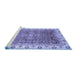 Sideview of Machine Washable Oriental Blue Traditional Rug, wshabs3092blu