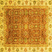 Square Oriental Yellow Traditional Rug, abs3092yw