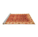 Sideview of Machine Washable Oriental Orange Traditional Area Rugs, wshabs3092org