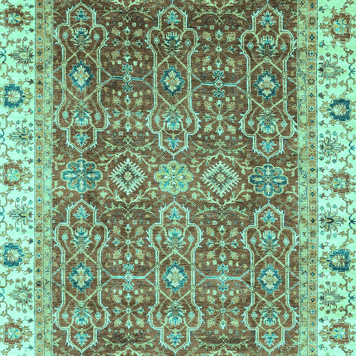 Machine Washable Oriental Turquoise Traditional Area Rugs, wshabs3092turq