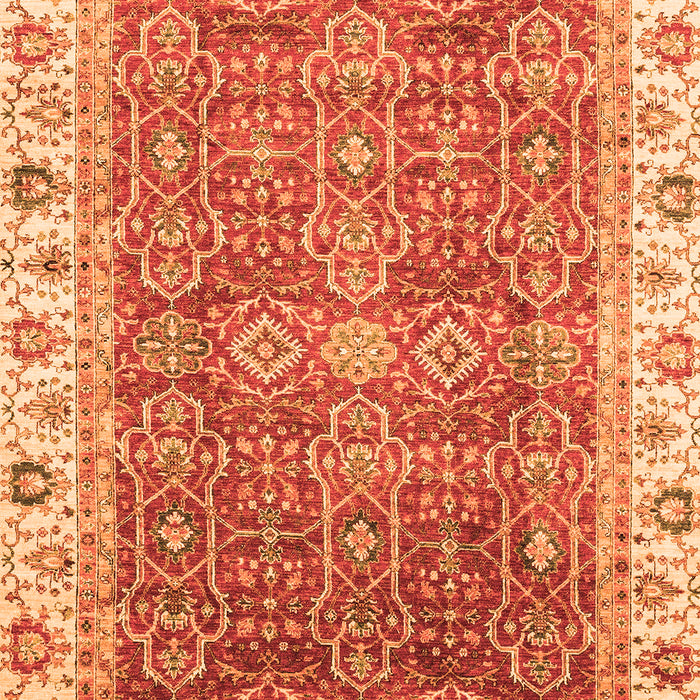 Machine Washable Oriental Orange Traditional Area Rugs, wshabs3092org