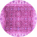 Round Oriental Purple Traditional Rug, abs3092pur