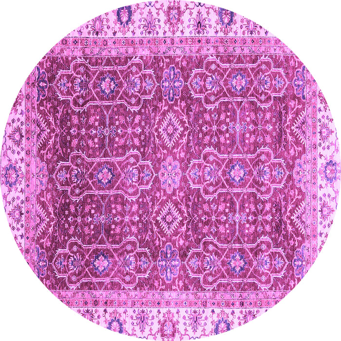 Round Machine Washable Oriental Purple Traditional Area Rugs, wshabs3092pur