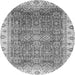 Round Oriental Gray Traditional Rug, abs3092gry