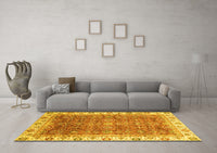 Machine Washable Oriental Yellow Traditional Rug, wshabs3092yw