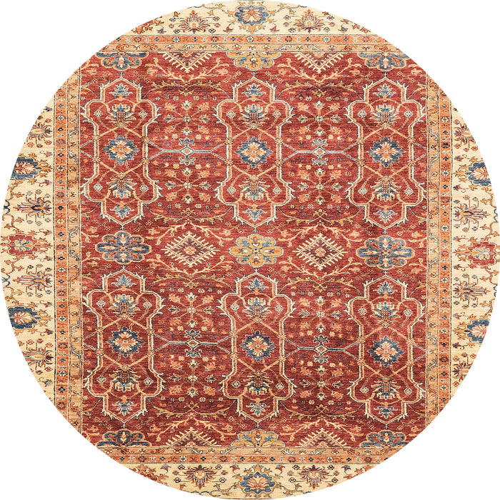 Round Abstract Red Oriental Rug, abs3092
