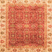 Square Oriental Orange Traditional Rug, abs3092org