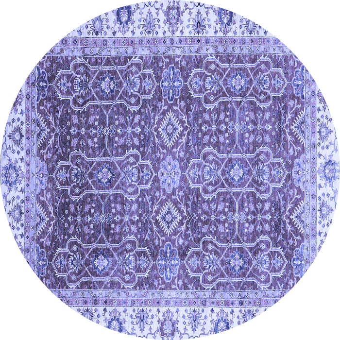 Round Oriental Blue Traditional Rug, abs3092blu