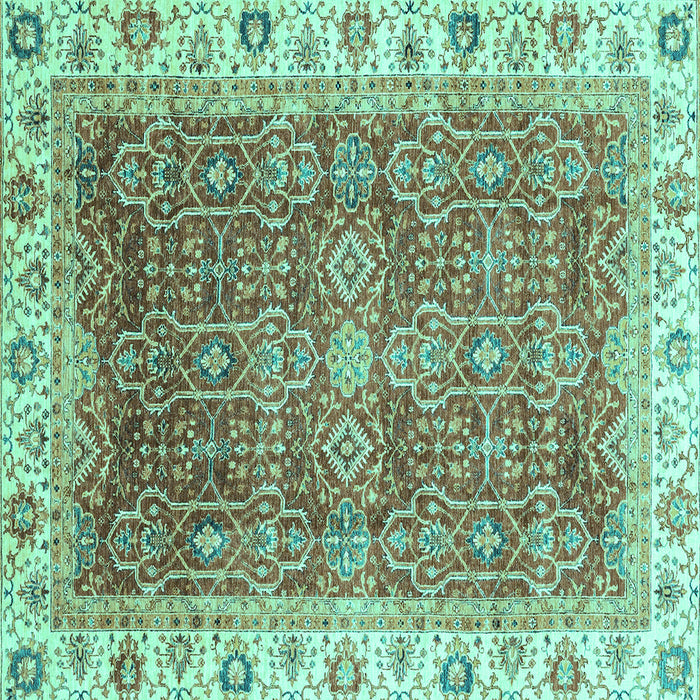 Square Oriental Turquoise Traditional Rug, abs3092turq