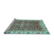 Sideview of Machine Washable Oriental Light Blue Traditional Rug, wshabs3092lblu