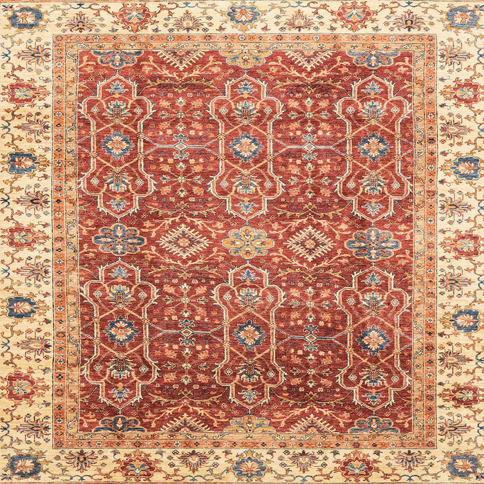 Square Abstract Red Oriental Rug, abs3092