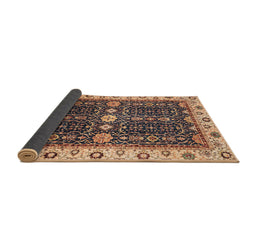 Abstract Red Brown Geometric Rug in Family Room, abs3093