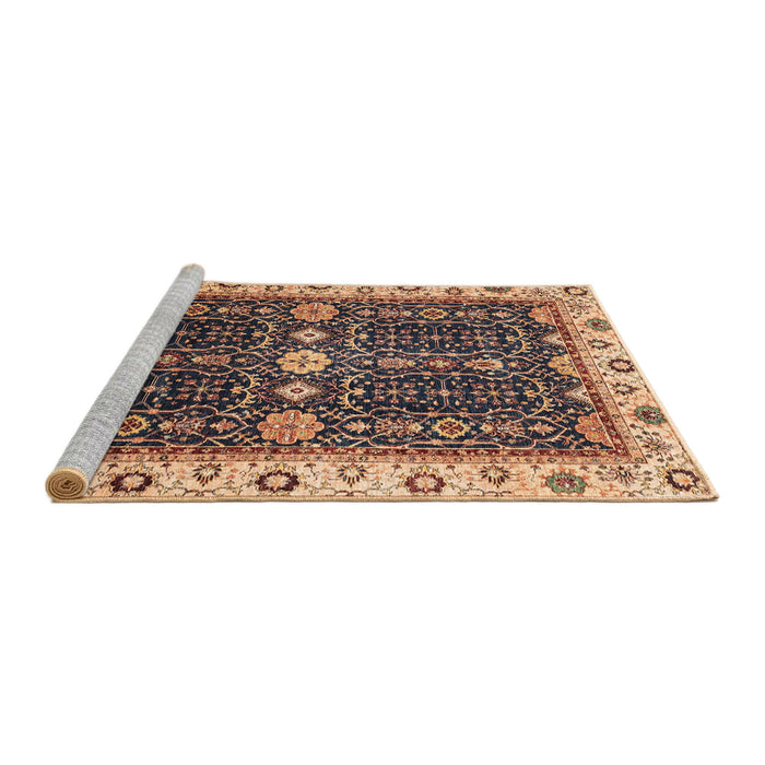 Sideview of Machine Washable Abstract Red Brown Rug, wshabs3093